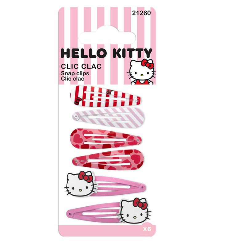 Hello Kitty 6 Pinzas Clic Clac para el Pelo