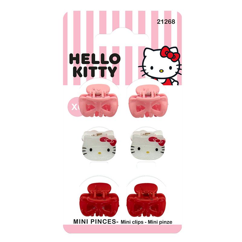 Hello Kitty Pack 6 Mini Pinzas para el Pelo