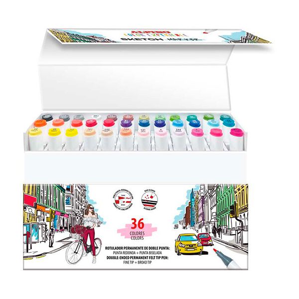 Caja Rotuladores Doble Punta Sketch 36 Colores Color Experience - Imatge 3