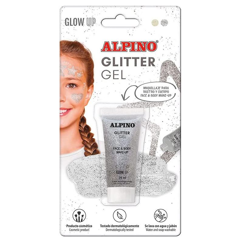Blister Maquillaje Glitter Plata en Gel