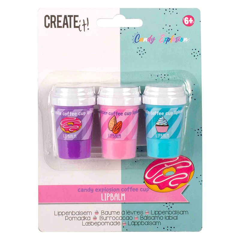 Set 3 Bálsamo Labial Vaso Café Create It!