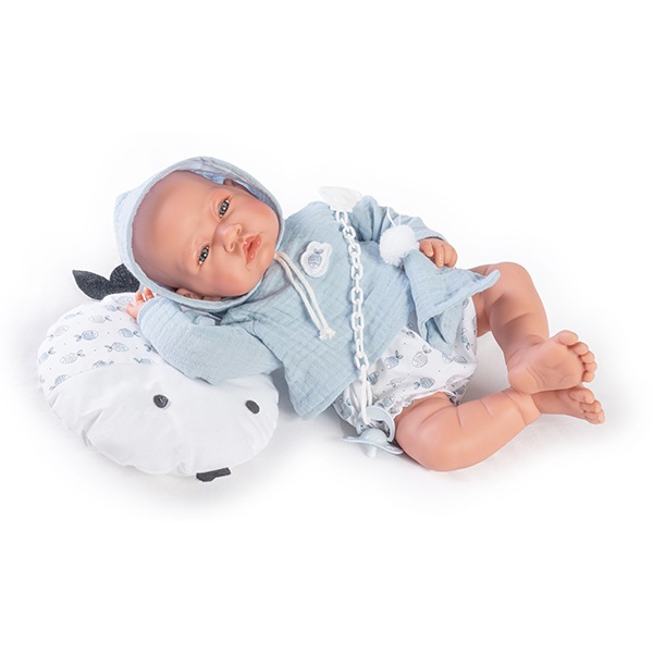 Boneco Recém-nascido com Almofada de Peixe 42cm - Imagem 1