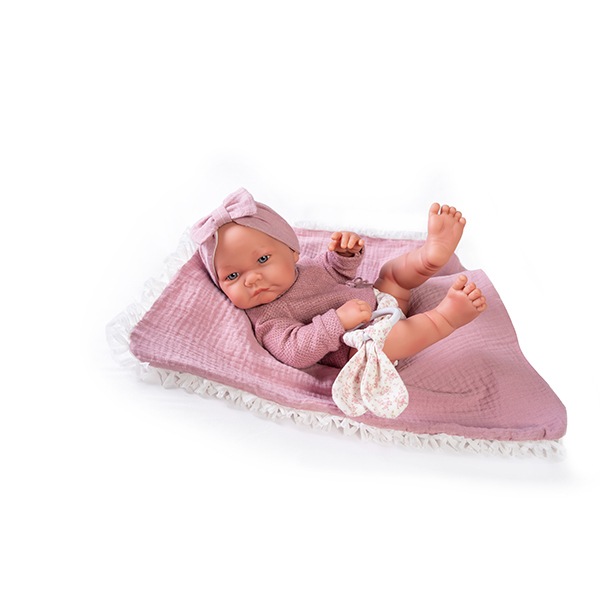 Boneca Nica Newborn com mordedor e manta 42cm - Imagem 1