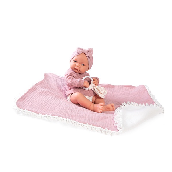 Boneca Nica Newborn com mordedor e manta 42cm - Imagem 2