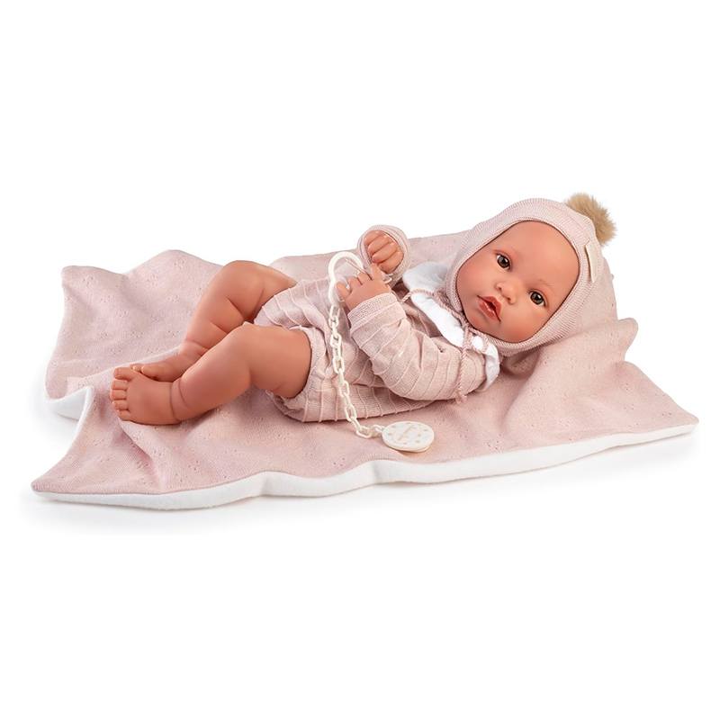 Muñeca Recién Nacida Erika con Toquilla Rosa 42cm - Imatge 1