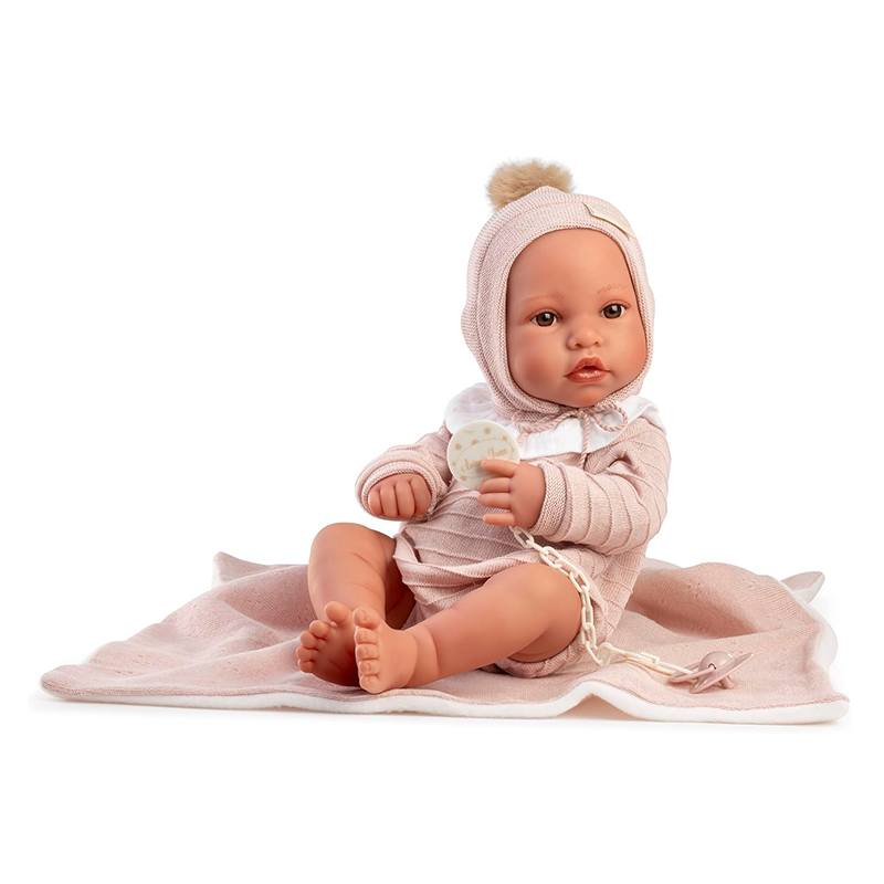 Muñeca Recién Nacida Erika con Toquilla Rosa 42cm - Imatge 2