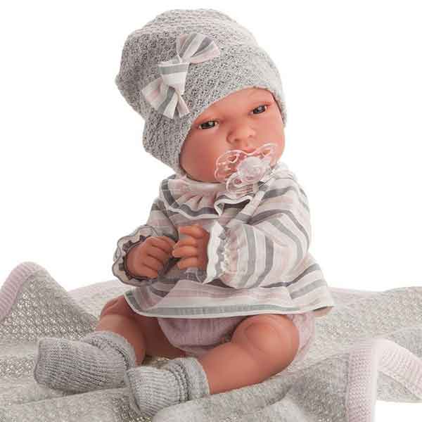 Antonio Juan Boneca Baby Toneta com Cobertor Cinzento 33cm - Imagem 1