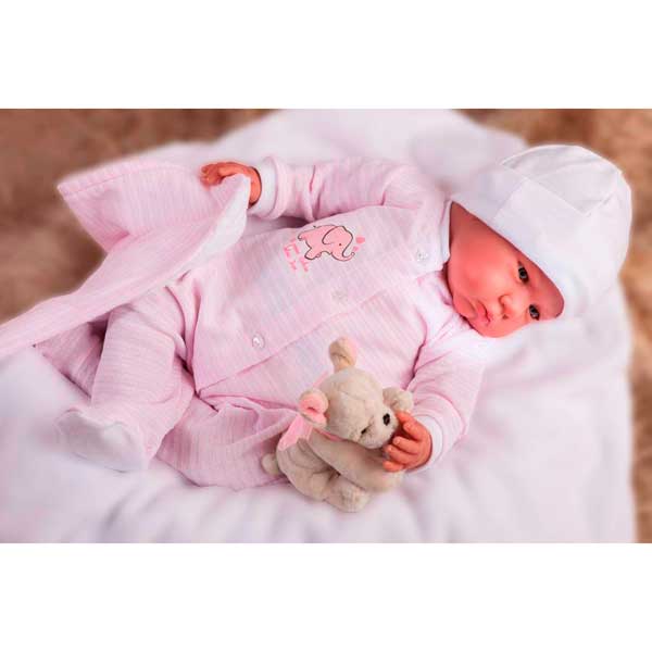 Boneca Antonio Juan Reborn Rosa com Cobertor - Imagem 2