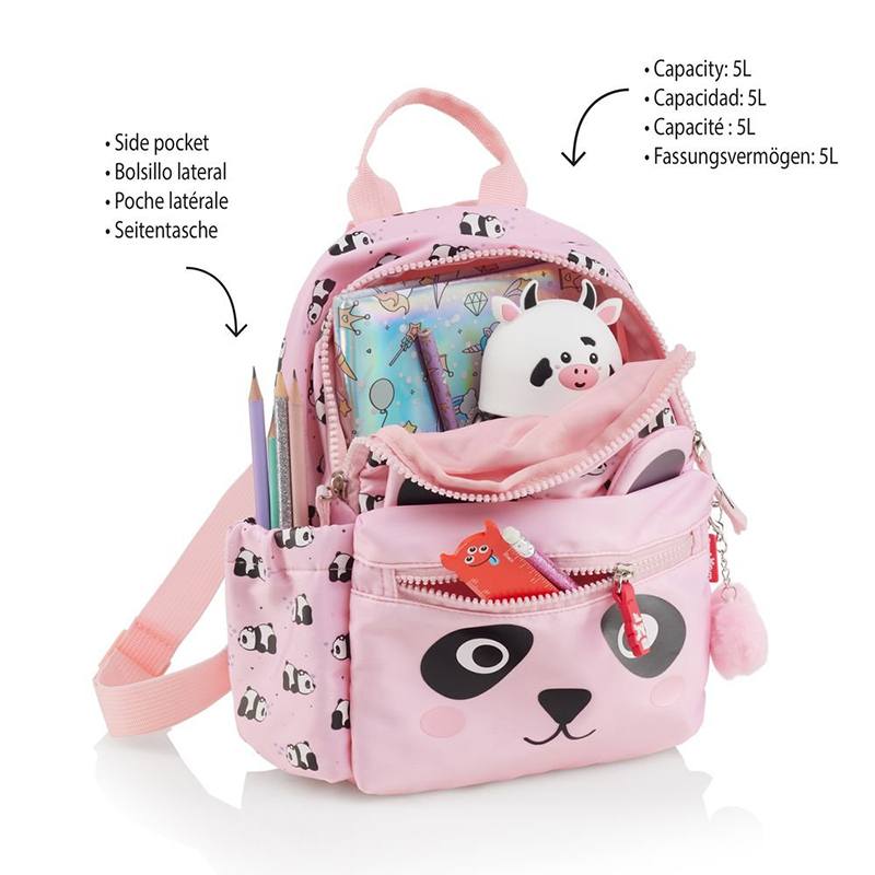 Back2Fun Mochila Mini Panda Rosa 26Cm - Imagem 1