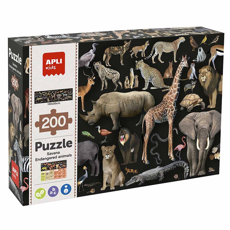 Puzzle 200p Animais da Savana em Perigo
