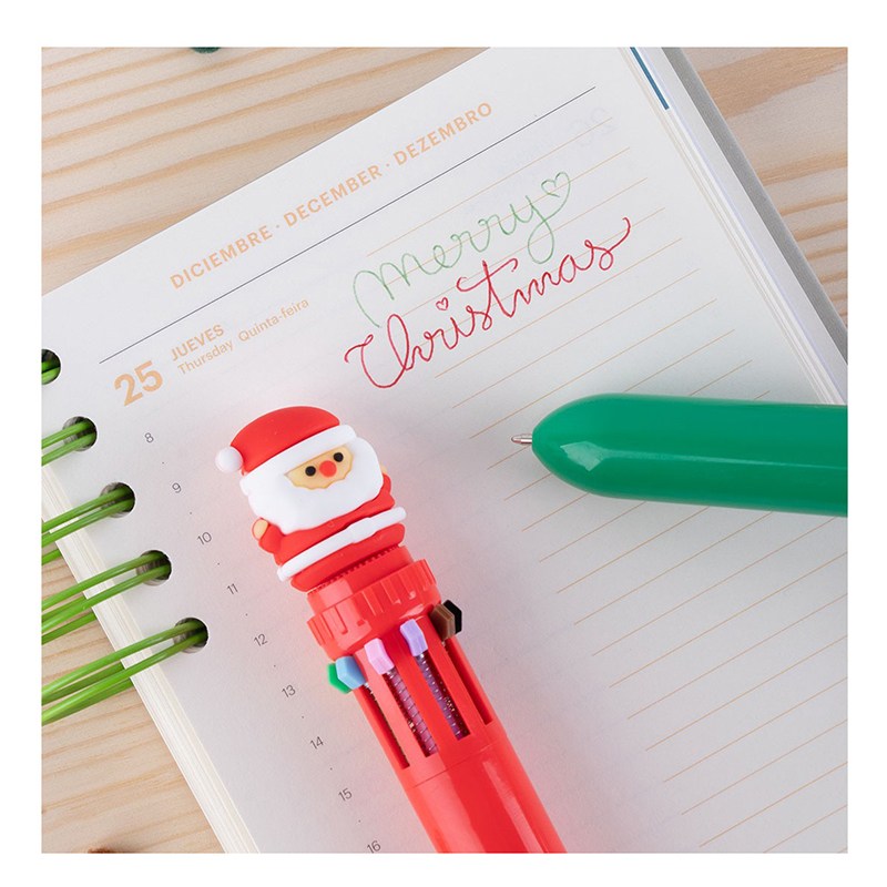 Caneta 10 Tintas Natal Rena - Imagem 1