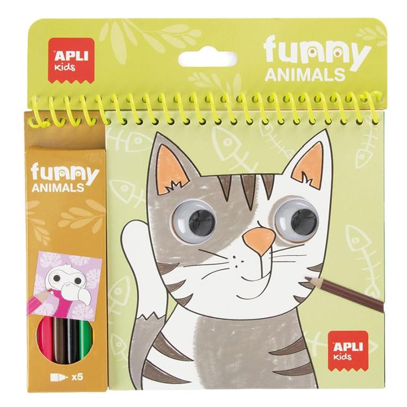 Bloc para Pintar Animales Divertidos con Lápices de Colores