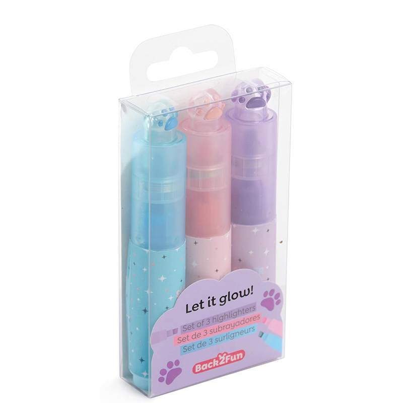 Back2Fun Set 3 Subrayadores Patitas Tonos Pastel