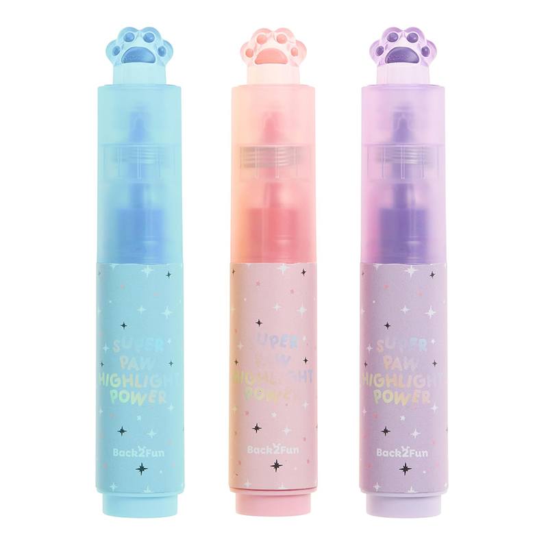Back2Fun Set 3 Subrayadores Patitas Tonos Pastel - Imagen 1