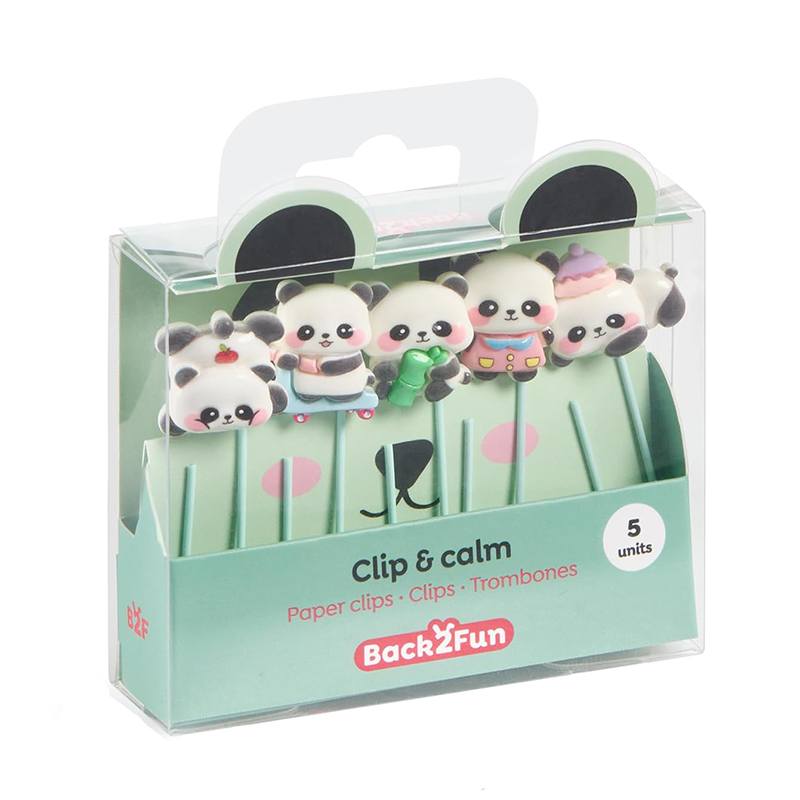 Back2Fun Set 5 Clips Sujetapapeles Panda - Imagen 2