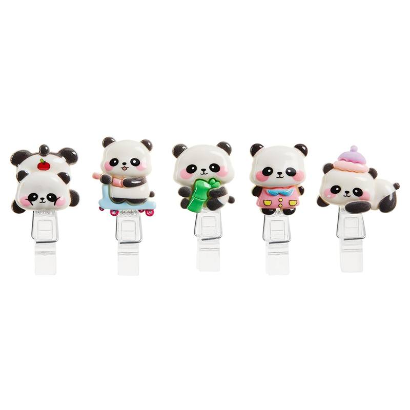Back2Fun Set 5 Mini Pinzas Sujetapapeles Panda