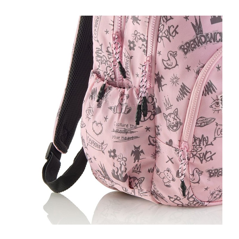 Mochila Escolar Triple Oslo Rosa 41cm - Imagen 1