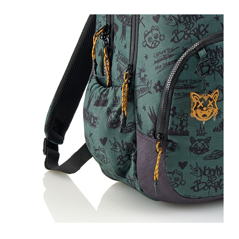 Mochila Escolar Triple Oslo Verde 41cm - Imagen 1