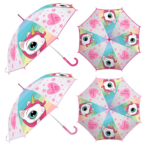 Unicórnio Guarda-chuva Transparente 46 cm - Imagem 2