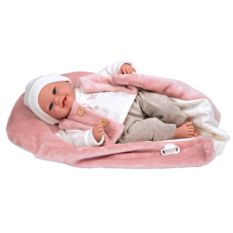 Boneca Elegance Colin Rosa com Manta 40cm