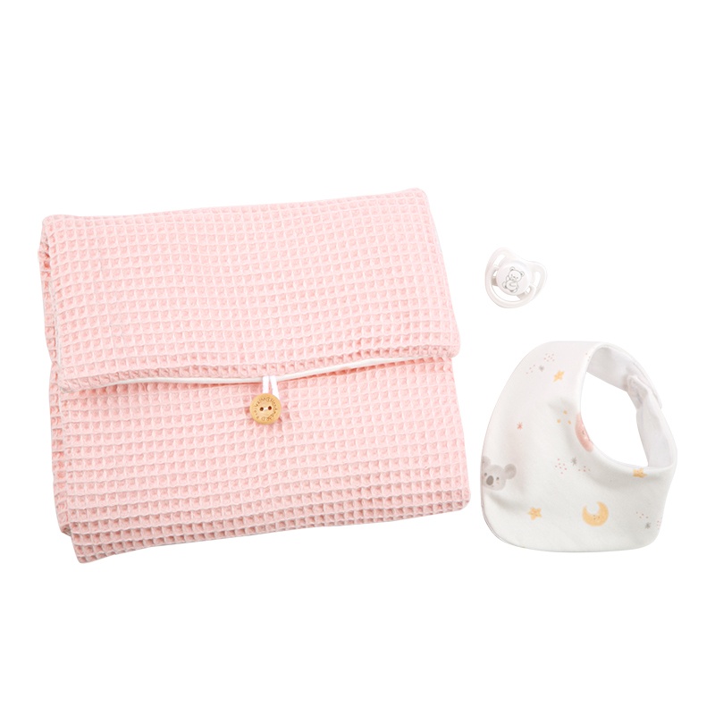 Boneca Elegance Zoe Rosa com Muda Fraldas e Babete 42cm - Imagem 5