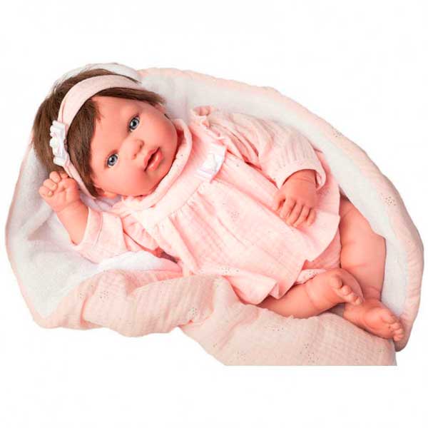 Boneca Reborn Valentina com Cobertor 45cm - Imagem 1