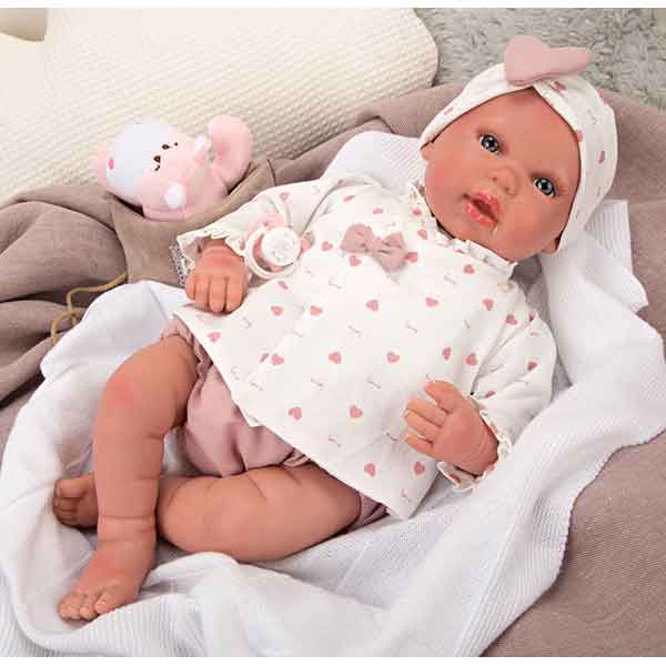 Boneca Reborn Eva com Cobertor e Ursinho - Imagem 1