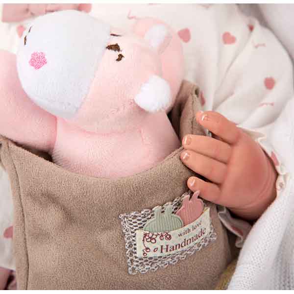 Boneca Reborn Eva com Cobertor e Ursinho - Imagem 1