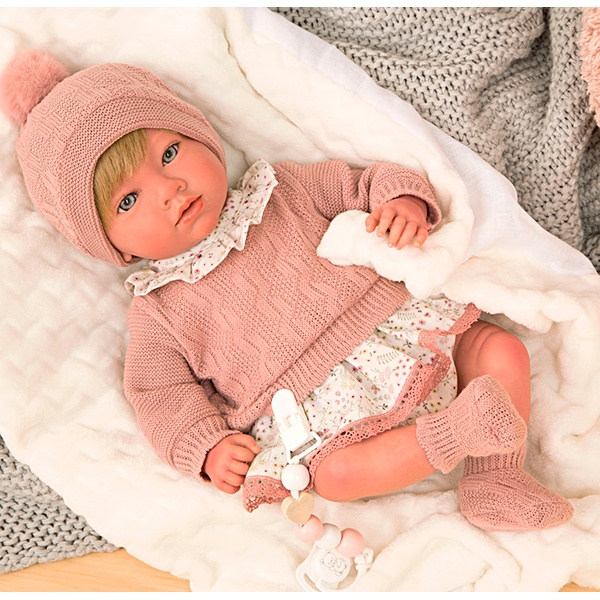 Bebê Reborn Abril Rosa com Manta 40cm - Imagem 2