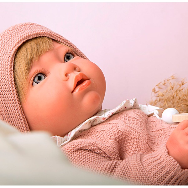 Bebê Reborn Abril Rosa com Manta 40cm - Imagem 4