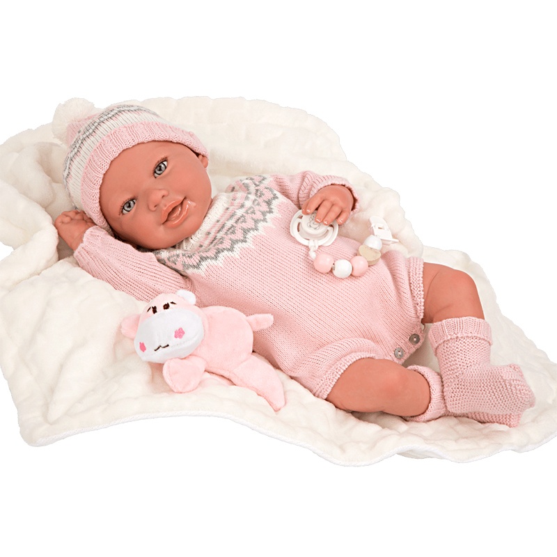 Bebe Reborn Anais con Manta y Peluche 45cm JOGUIBA