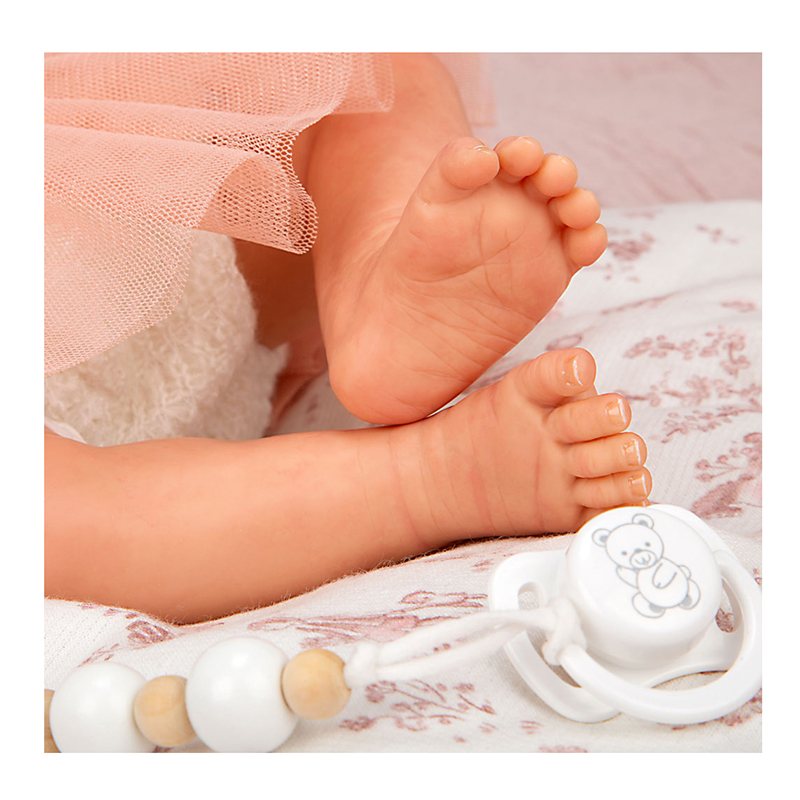 Boneca Bebé Reborn Julia Rosa com Almofada 40Cm - Imagem 1