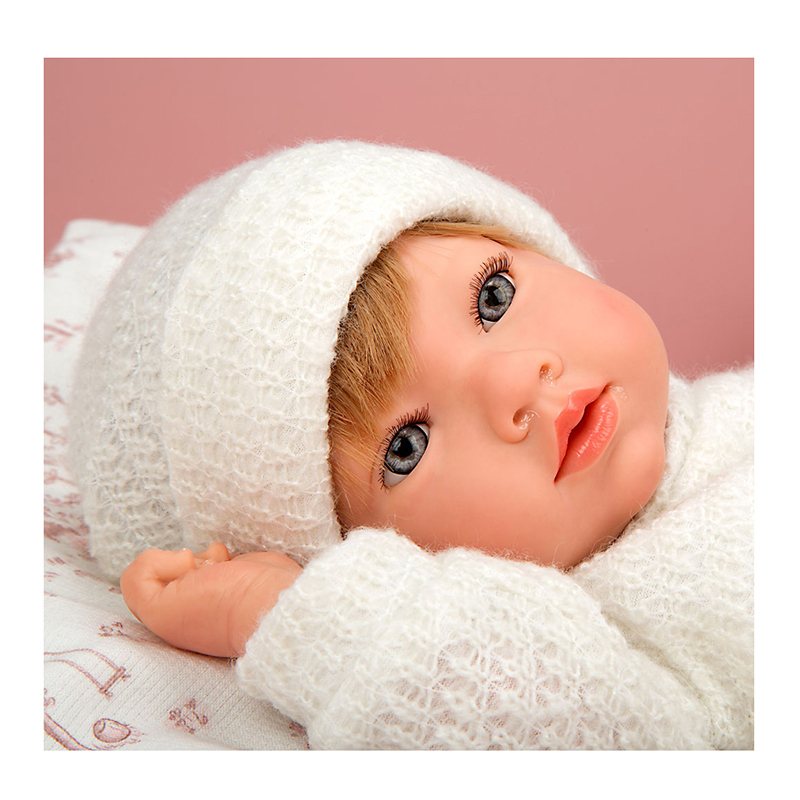 Boneca Bebé Reborn Julia Rosa com Almofada 40Cm - Imagem 5