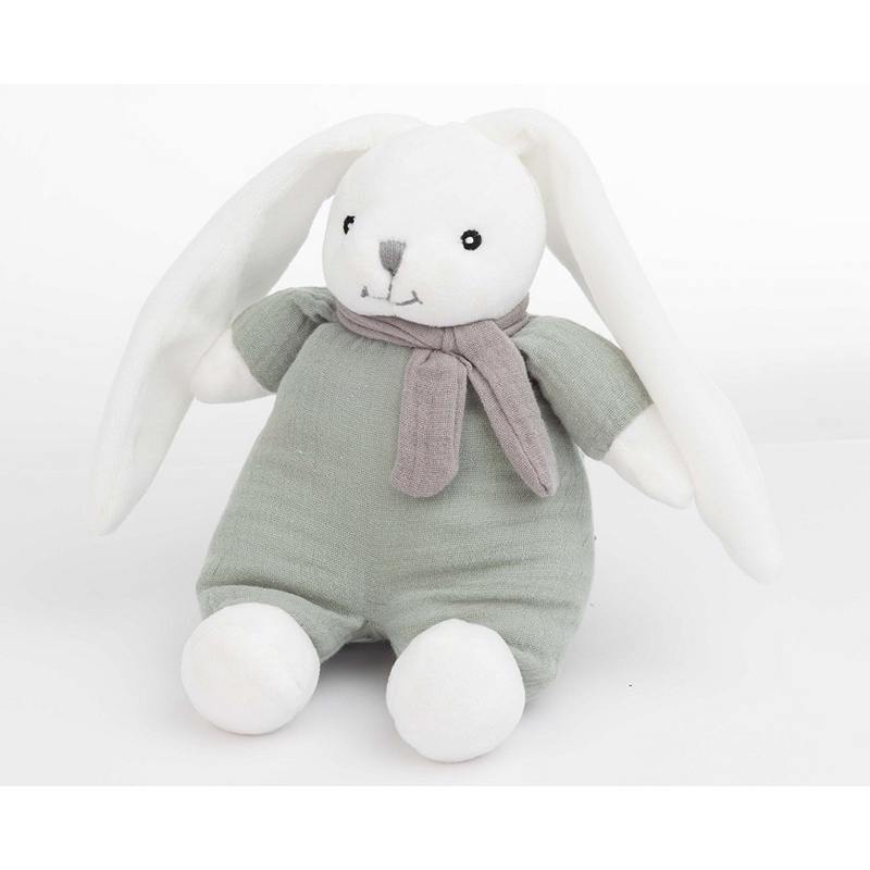 Peluche Coelho Musselina Verde 20cm