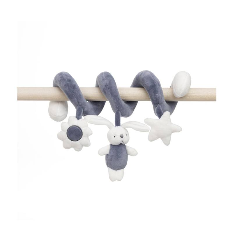 Pelúcia Coelhinho Espiral Azul e Branco 32cm