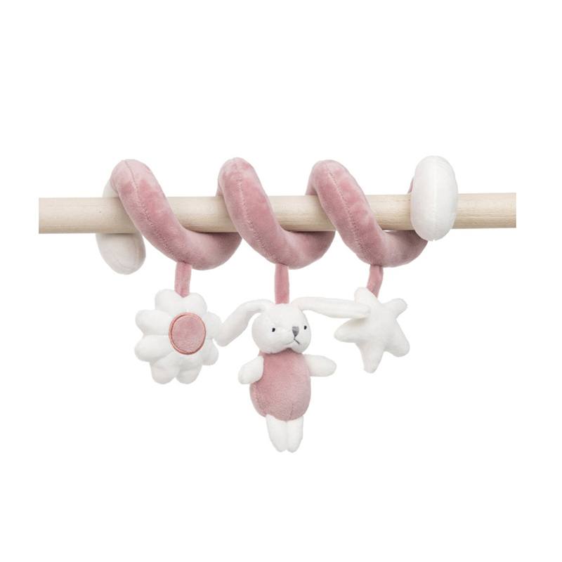 Pelúcia Coelhinho Espiral Rosa e Branco 32cm