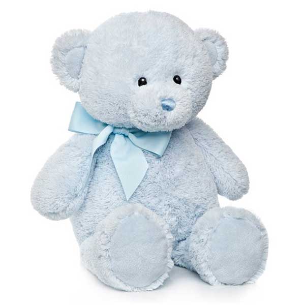 Ursinho de Peluche Infantil Azul Suave 45cm - Imagem 1