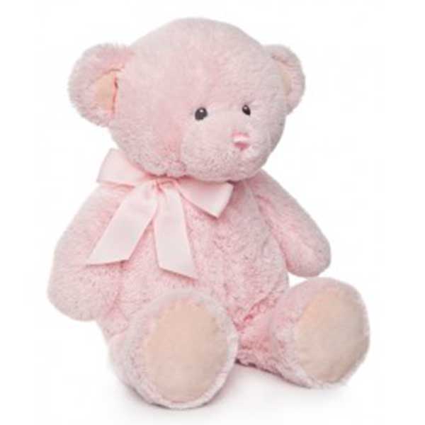 Ursinho de Peluche Infantil Rosa Suave 45cm - Imagem 1