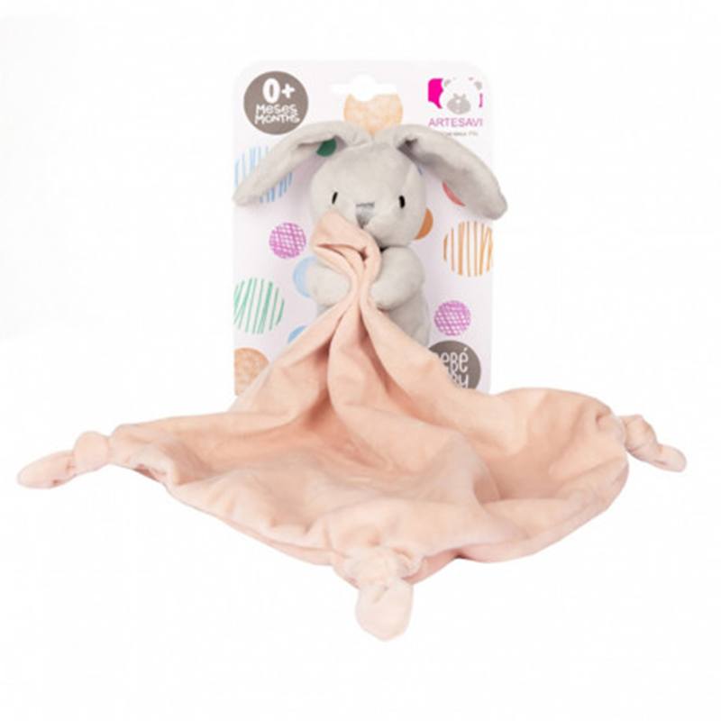 Doudou Coelhinho Chocalho Rosa 25cm