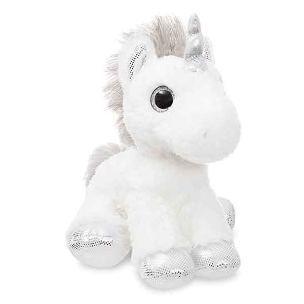 Unicorn Blanc i Platejat Peluix 31 cms - Imatge 1