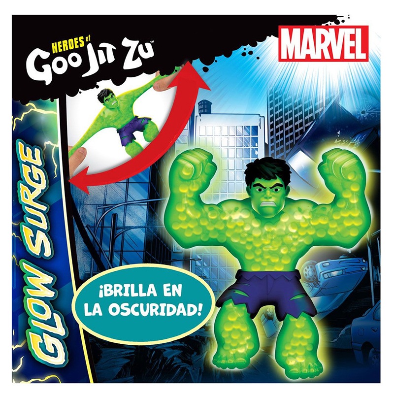 Goo Jit Zu Glow Surge Marvel Figura Hulk - Imagen 2