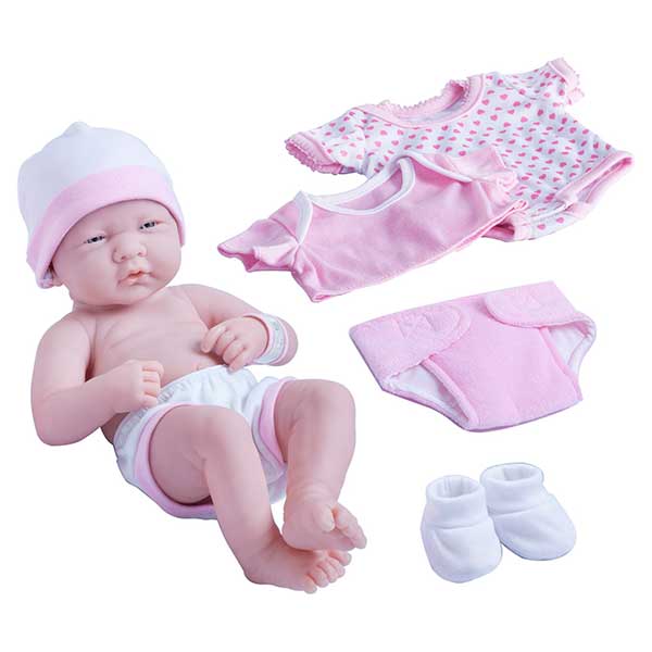 Muñeca Bebé Newborn Vestido Rosa 36cm - Imagen 1