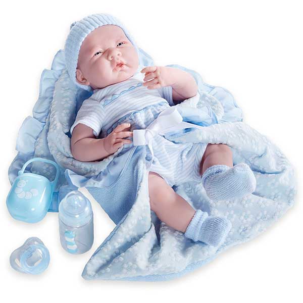 Muñeca Newborn Vestido Azul con Accesorios 39cm - Imagen 1