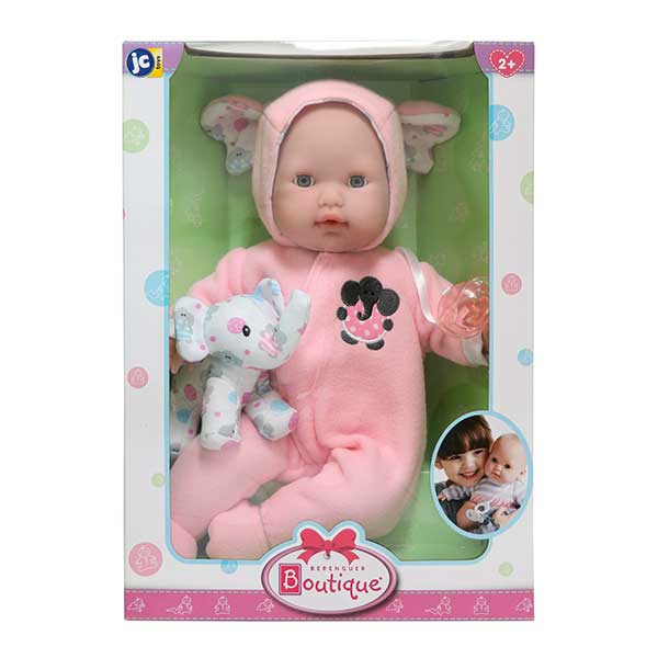 Boneca Bebê com Animal de Estimação Elefante 38cm - Imagem 1