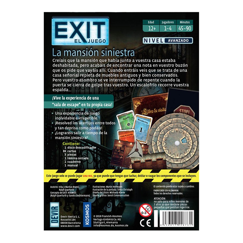 Juego Exit La Mansión Siniestra - Imagen 1