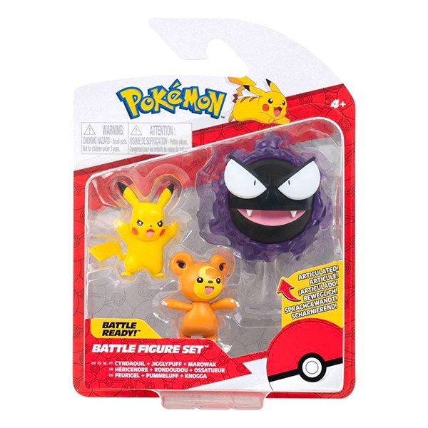 Pokémon Pack Teddiursa Pikachu y Gastly - Imagen 1