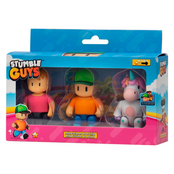 Stumble Guys Pack 3 Figuras Mr Stumble 8cm - Imagen 1
