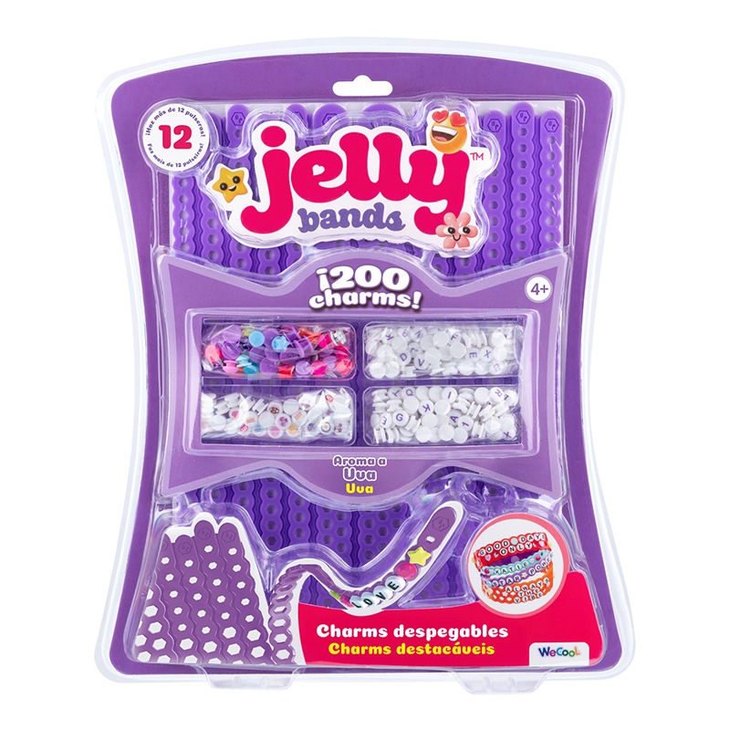 Jelly Bands 200 Charms Despegables Aroma Uva