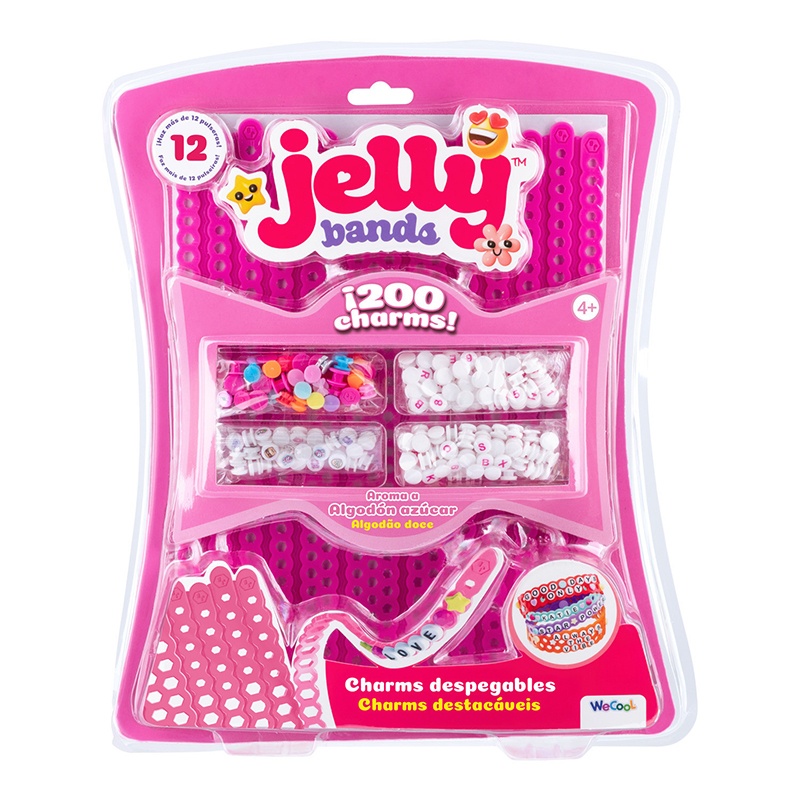 Jelly Bands 200 Charms Despegables Aroma Algodón de Azúcar