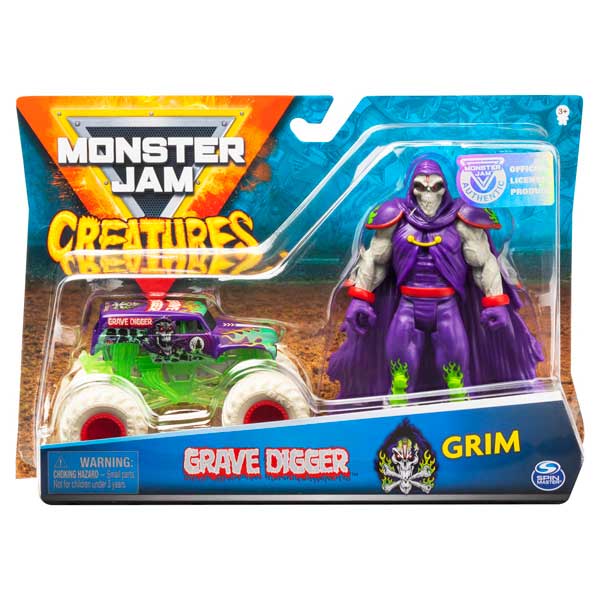 Monster Jam Creatures Grave Digger i Grim 1:64 - Imagen 1